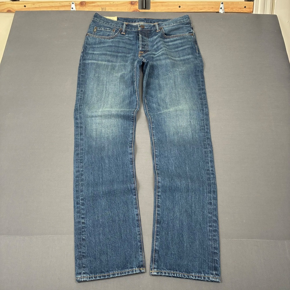 Abercrombie & Fitch 'The A&F Slim Straight' Dark Wash Jeans Men's Size 33x32 NWT